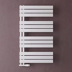 Sogood Radiateur de Salle de Bain Sèche-Serviette 104x60cm Radiateur à Eau Chaude ou Électrique Blanc Sèche-Serviettes Design FN