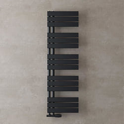 Sogood Radiateur de Salle de Bain Sèche-Serviette 131x40cm Radiateur à Eau Chaude ou Électrique Gris Noir Sèche-Serviettes Design