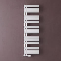Sogood Radiateur de Salle de Bain Sèche-Serviette 131x40cm Radiateur à Eau Chaude ou Électrique Blanc Sèche-Serviettes Design FN