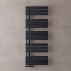 Sogood Radiateur de Salle de Bain Sèche-Serviette 131x50cm Radiateur à Eau Chaude ou Électrique Gris Noir Sèche-Serviettes De ...