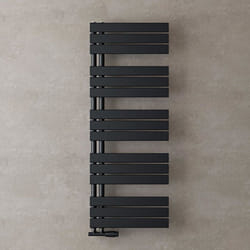 Sogood Radiateur de Salle de Bain Sèche-Serviette 131x50cm Radiateur à Eau Chaude ou Électrique Gris Noir Sèche-Serviettes Design