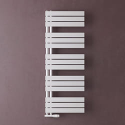 Sogood Radiateur de Salle de Bain Sèche-Serviette 131x50cm Radiateur à Eau Chaude ou Électrique Blanc Sèche-Serviettes Design FN