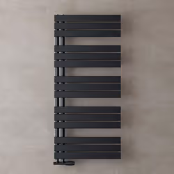 Sogood Radiateur de Salle de Bain Sèche-Serviette 131x60cm Radiateur à Eau Chaude ou Électrique Gris Noir Sèche-Serviettes De ...