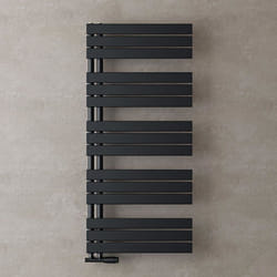 Sogood Radiateur de Salle de Bain Sèche-Serviette 131x60cm Radiateur à Eau Chaude ou Électrique Gris Noir Sèche-Serviettes Design