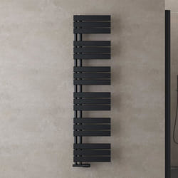 Sogood Radiateur de Salle de Bain Sèche-Serviette 159x40cm Radiateur à Eau Chaude ou Électrique Gris Noir Sèche-Serviettes Design