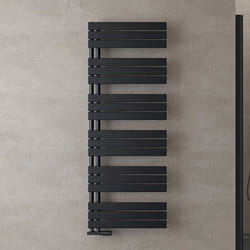 Sogood Radiateur de Salle de Bain Sèche-Serviette 159x60cm Radiateur à Eau Chaude ou Électrique Gris Noir Sèche-Serviettes Design
