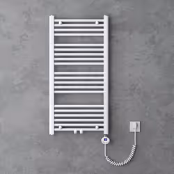 Sogood Radiateur de Salle de Bain Sèche-Serviette 100x50cm Chauffage Électrique Blanc avec Résistance pour Radiateur 600W