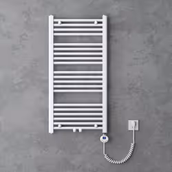 Sogood Radiateur de Salle de Bain Sèche-Serviette 100x60cm Chauffage Électrique Blanc avec Résistance pour Radiateur 600W