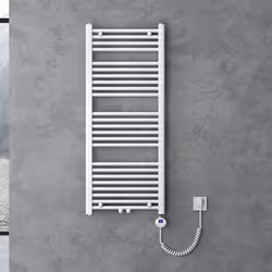Sogood Radiateur de Salle de Bain Sèche-Serviette 120x50cm Chauffage Électrique Blanc avec Résistance pour Radiateur 600W