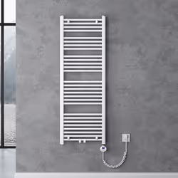 Sogood Radiateur de Salle de Bain Sèche-Serviette 140x50cm Chauffage Électrique Blanc avec Résistance pour Radiateur 800W