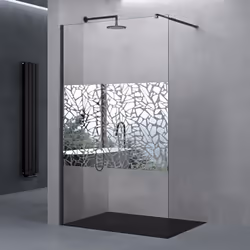 Paroi de douche à l'italienne doporro Bremen02BL avec Stabilisateur Rectangulaire | Mesures : 80x200cm Verre de sécurité de 1 ...