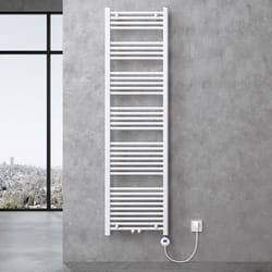 Sogood Radiateur de Salle de Bain Sèche-Serviette 180x50cm Radiateur Chauffage Électrique Blanc avec Résistance pour Radiateur
