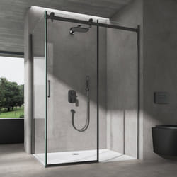 Sogood Cabine de Douche en Angle 70x120x195 cm Porte Coulissante avec Receveur Blanc Verre de Sécurité Transparent Ravenna19