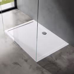 Receveur de douche 75x80 bac à douche Sogood Faro02 acrylique plat blanc rectangulaire 75x80x4cm avec bonde AL01