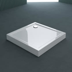 Sogood® Bac à douche blanc 90x90cm receveur de douche Faro1H 90x90x14cm + bonde AL02