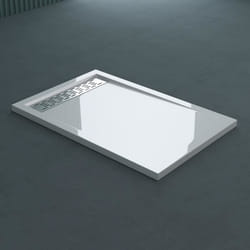 Receveur de douche extra plat blanc Xetro04W acrylique 80x140x5cm + bonde AL01 - SO GOOD