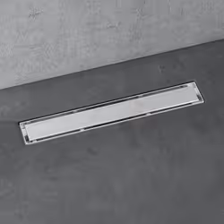 doporro Caniveau de Douche Italienne Extra Plate Chromé en Inox 50 cm Drain de Sol à Carreler avec Siphon et Filtre KE110