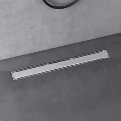 doporro Caniveau de Douche Italienne Extra Plate Chromé en Inox 70 cm Drain de Sol à Carreler avec Siphon et Filtre KE110