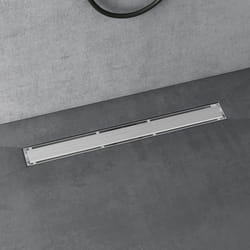 doporro Caniveau de Douche Italienne Extra Plate Chromé en Inox 70 cm Drain de Sol à Carreler avec Siphon et Filtre KE110