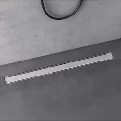 doporro Caniveau de Douche Italienne Extra Plate Chromé en Inox 90 cm Drain de Sol à Carreler avec Siphon et Filtre KE110