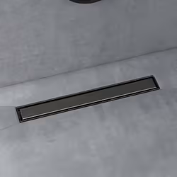 doporro Caniveau de Douche Italienne Extra Plate Gris en Inox 60 cm Drain de Sol à Carreler avec Siphon et Filtre KE110
