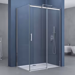 Paroi de douche avec porte coulissante 70x130 Sogood Ravenna18k cabine de douche rectangulaire en verre de sécurité transpare ...