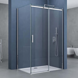 doporro Cabine de douche transparent 80x120 paroi de douche avec porte coulissante pare douche rectangulaire en angle 80x120x195cm montage réversible
