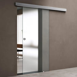 Porte coulissante intérieur 90 x 205cm Sogood Amalfi TS12-900SC avec amortisseur porte glissante opaque avec poignée ronde