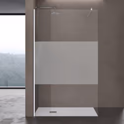 sogood Paroi de douche à litalienne avec bande opaque Bremen2MS 80x200 verre de sécurité 10mm stabilisateur rectangulaire