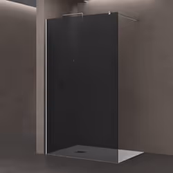 Paroi de douche à l'italienne coloré design doporro Bremen2VG | Verre gris teinté 100x200cm Barre de stabilisation rectangula ...