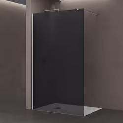 Paroi de douche à l'italienne coloré design doporro Bremen2VG | Verre gris teinté 140x200cm Barre de stabilisation rectangula ...