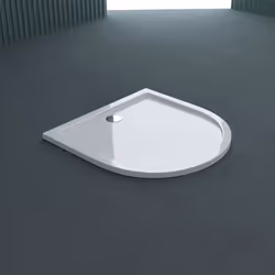 Receveur de douche 100x100 bac à douche Sogood Faro04 acrylique plat en demi-cercle 100x100x4cm