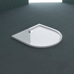 Receveur de douche 100x100 bac à douche Sogood Faro04 acrylique plat en demi-cercle 100x100x4cm
