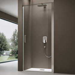 Doporro Porte de Douche Pivotante Paroi de Douche pour Niche Verre de 8mm avec Revêtement Anti-calaire Transparente 100x195cm Montage Réversible