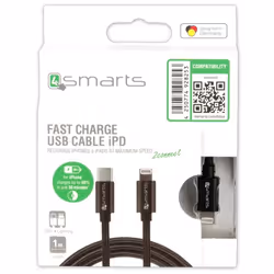 4smarts USB Type-C - Lightning, 1 m, Lightning, USB C, Mâle, Mâle, Noir