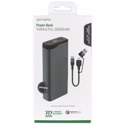 4smarts VoltHub Pro Lithium Polymère (LiPo) 20000 mAh Noir, Métallique