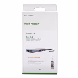 4smarts 468781 station d'accueil USB 3.2 Gen 1 (3.1 Gen 1) Type-C Noir, Gris