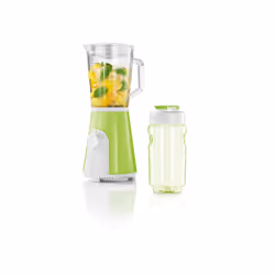 Petra Blender to Go 0,8 L MX 22.05, Mélangeur de table, 0,5 L, Fonction d'impulsion, Pileur de glace, 350 W, Vert, Blanc