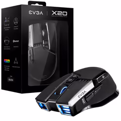 EVGA X20, Ambidextre, Optique, RF Wireless + Bluetooth + USB Type-A, 16000 DPI, Noir
