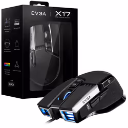 EVGA X17, Ambidextre, Optique, USB Type-A, 16000 DPI, Noir