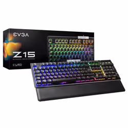 EVGA Z15, Taille réelle (100 %), USB, Clavier mécanique, LED RGB, Noir