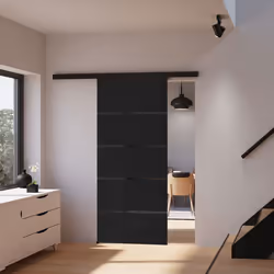 Schulte porte coulissante en verre 90x203cm porte coulissante intérieure sablé anthracite double amortisseur softclose