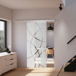 Schulte porte coulissante en verre 83x203cm porte coulissante intérieure décor cercles cuvette fermeture en softclose