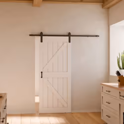 Schulte porte coulissante en bois 102x215cm porte intérieure pleine porte de grange chêne oak blanc système ouvert noir
