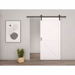 Schulte porte coulissante en bois 90x215cm porte intérieure pleine porte de grange chêne oak blanc système ouvert noir
