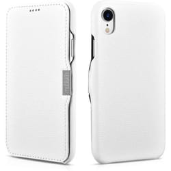 Étui pour iPhone XR - Mobiskin - Cuir véritable - Ultra-slim - Blanc - Protection complète