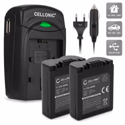 2x Batterie CGA-S006 incl. Chargeur BC-DC5 DE-A43B pour Panasonic Lumix DMC-FZ7 FZ8 FZ18 FZ28 FZ30 FZ35 FZ38 FZ50 Leica V-Lux ...