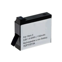 Batterie pour GoPro Hero4 Hero 4 black edition Hero 4 silver edition Hero 4+ (Hero 4 Plus) - AHDBT-401 335-06532-000 (1160mAh)