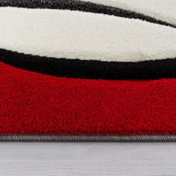 Paco Home - Tapis De Créateur Aux Contours Découpés à Carreaux En Rouge Noir Crème 80x300 cm