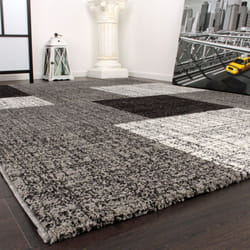 Paco Home - Tapis Moderne à Carreaux Poils Courts Moucheté Gris Crème Brun 80x150 cm